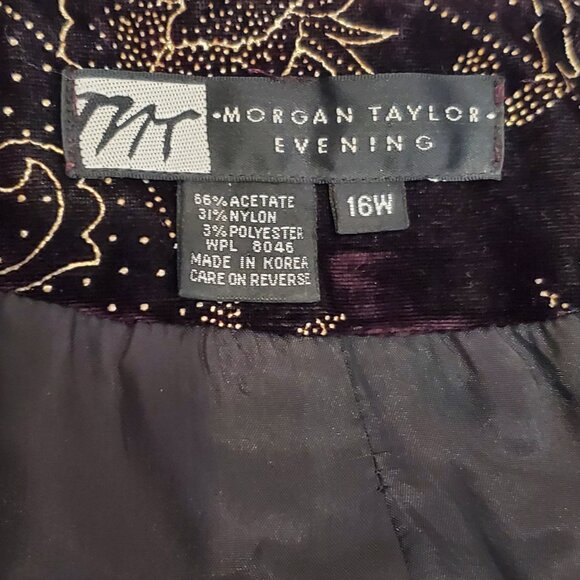 MORGAN TAYLOR EVENING Black & Gold Long Sleeve Jacket, 16W - Picture 7 of 9